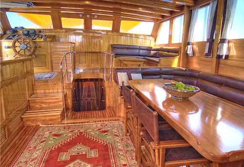 Lounges on board the Luxury M/S Myra Yacht