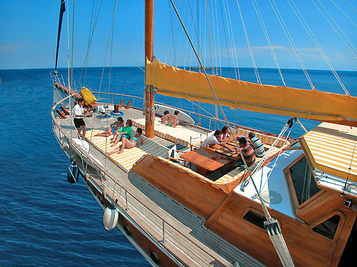 Guests on board the Luxury M/S Myra Yacht