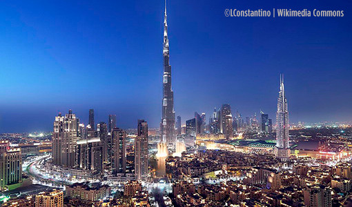 Downtown Dubai at night