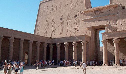 Inside the Edfu Temple.