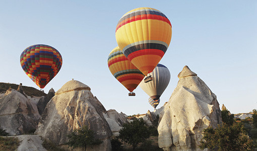 Ride a hot air balloon in Cappadocia.