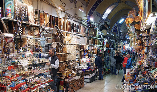 Bazaar in Instanbul. Photo by John Compton.