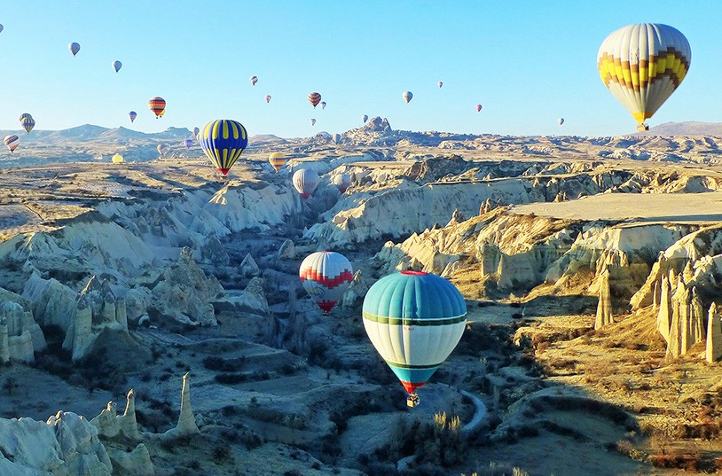 Aerial view of love valley, cappadocia from a hot air balloon. © Nevit Dilmen [CC BY-SA 3.0 or GFDL], via Wikimedia Commons