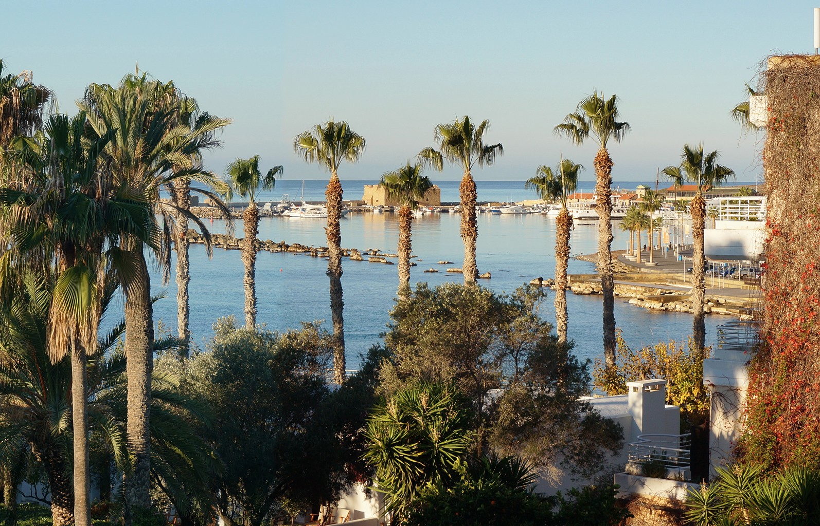 View of Paphos Harbor, Cyprus.