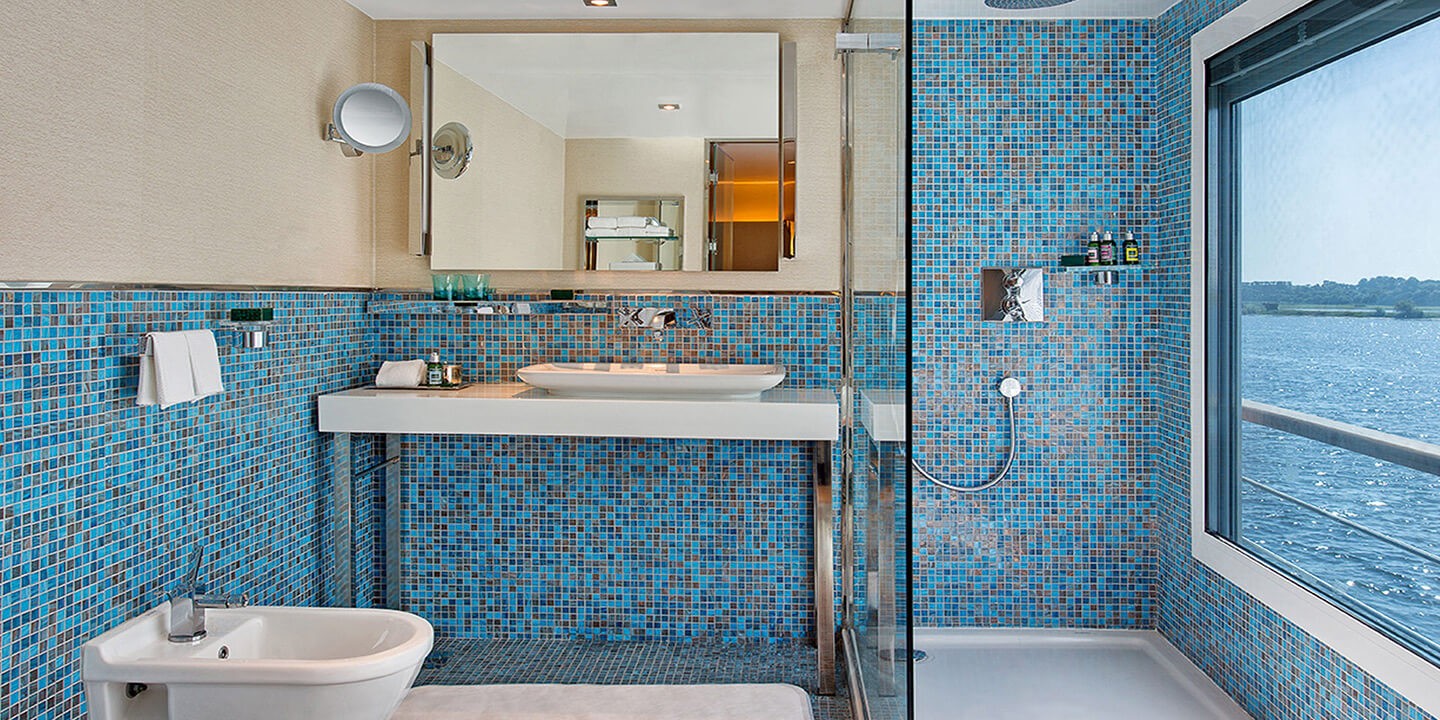 Oberoi Philae Nile Cruise luxury cabin bathroom