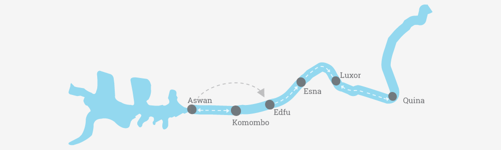 Oberoi Zahra Map and Nile Cruise Route