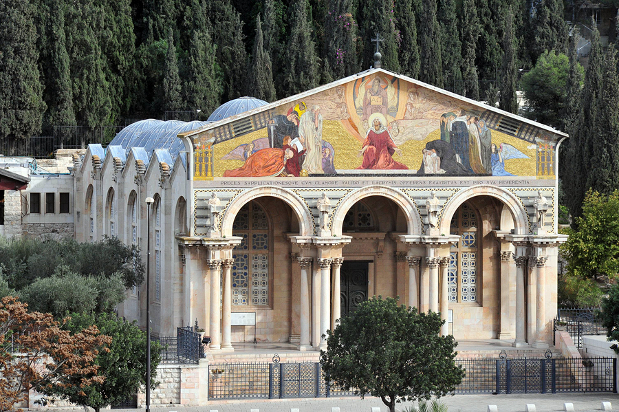 Gethsemane Church in Mount of Olives in Jerusalem Israel.